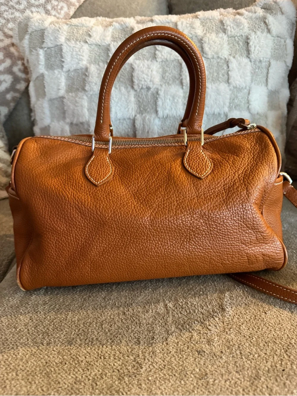 Dooney & Bourke Brown Pebbled Leather Satchel